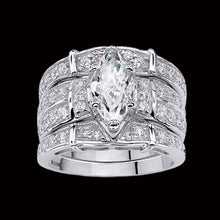 Load image into Gallery viewer, Princess-cut Wedding Band &amp; Engagement Ring Set
