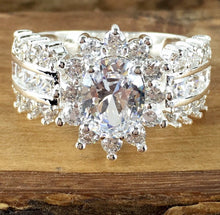 Load image into Gallery viewer, Princess-Cut Oval Zirconia Halo
