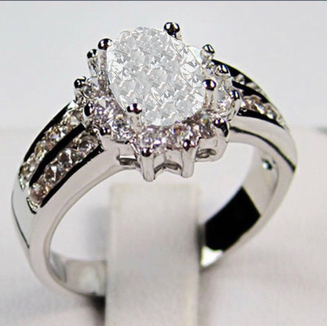 Oval Halo Engagement Ring