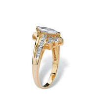 Load image into Gallery viewer, Marquise-Cut Cubic Zirconia Engagement Anniversary Ring in 14k Gold-Plated Classic
