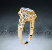 Load image into Gallery viewer, Marquise-Cut Cubic Zirconia Engagement Anniversary Ring in 14k Gold-Plated Classic
